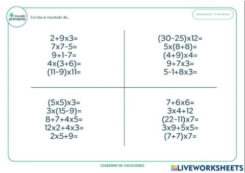 Operaciones matemáticas