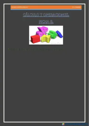 Cálculo y operaciones. Ficha 8.