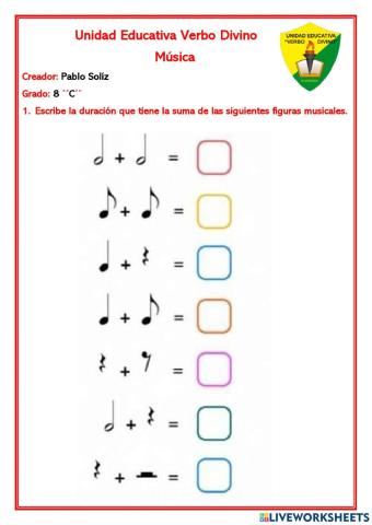 Duración de las figuras musicales