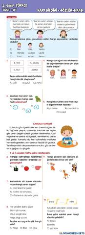 Hece Bilgisi-Sözlük Sırası Test-01