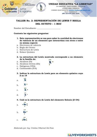 Representación de lewis - 1 bgu
