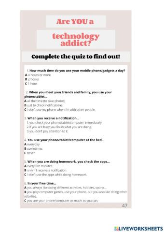 Healthy habits and technology