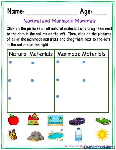 Natural and Manmade Materials