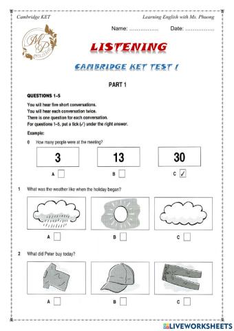 Cambridge KET -Listening