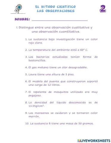 Las observaciones cuantitativas y cualitativas