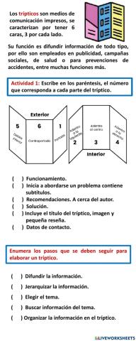 Elementos de un tríptico