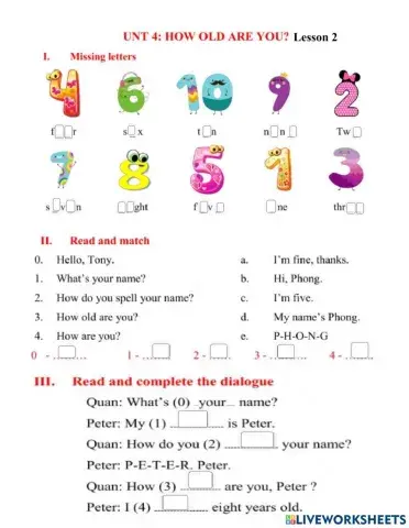 Unit 4.how old are you?lesson 2