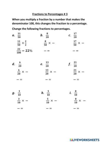 Fractions to Percentages - 3