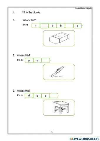 Year 1-Aktiviti Tambahan -Unit 1-page17 and 18