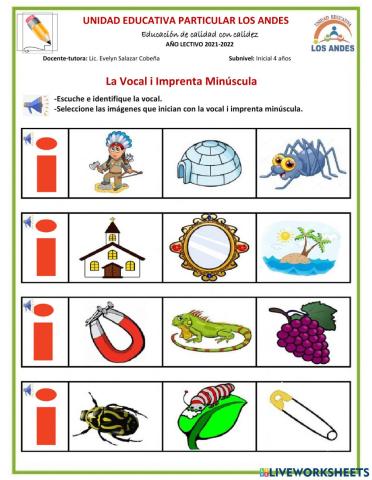 LA VOCAL i IMPRENTA MINÚSCULA