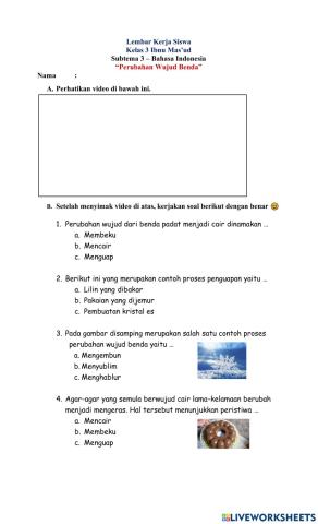 Lembar Kerja Subtema 3 Tema 3C