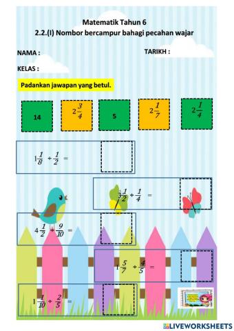 MT6 NOMBOR BERCAMPUR BAHAGI PECAHAN WAJAR