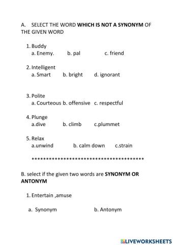 Synonyms&antonyms