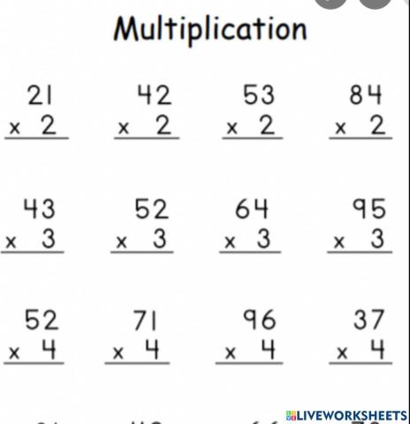 Multiplication by 1 digit number