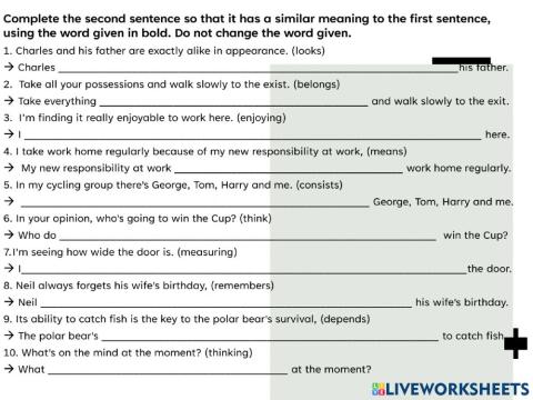 English 9 - Unit 3 - Extra exercise