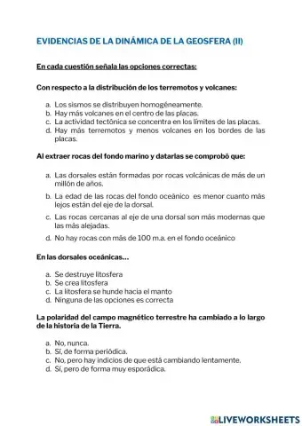 Evidencias de la dinámica terrestre