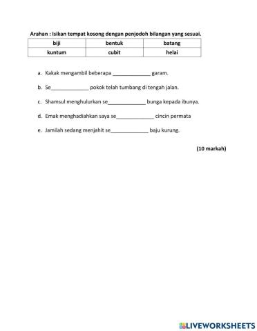 Isikan tempat kosong