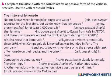 Passive (history of lemonade)