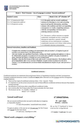Week 3 - Use of Language - Second Conditional