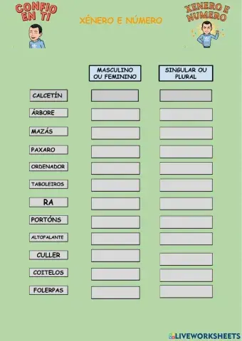 Xénero e número