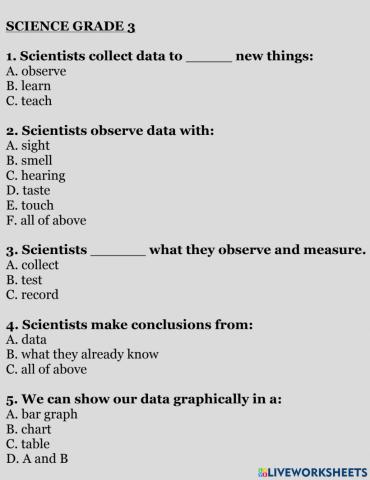 Science Grade 3 week 6