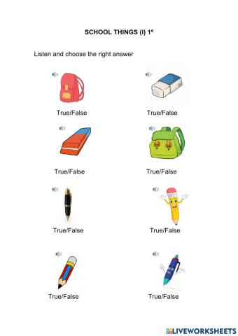 School things (I) 1º