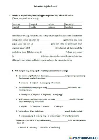 Latihan bahasa melayu