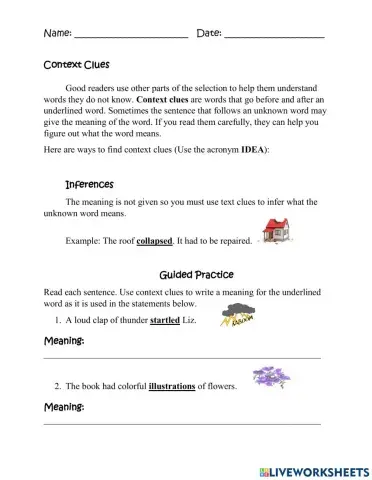 Context Clues Inferences