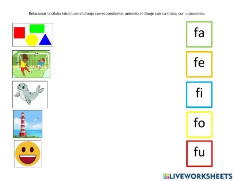 Letra F - Sílaba inicial