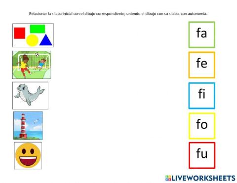 Letra F - Sílaba inicial