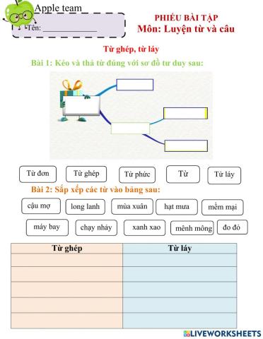 Từ ghép từ láy