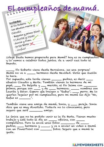 El cumpleaños de mamá