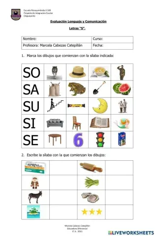 Evaluaciín letra S