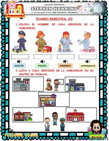 Examen bimestral de personal social