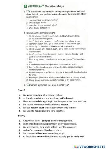 Relationship vocabulary