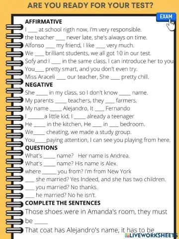 English test 1st trimester CEJA