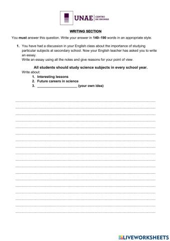 B2 - WRITING (TANIA - HOVER)