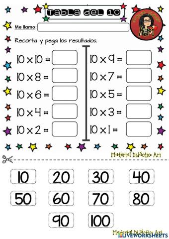 Tabla del 10
