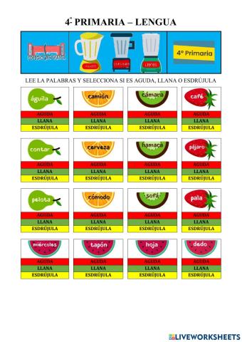 Agudas llanas o esdrújulas