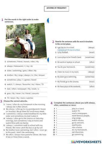 Adverbs of frequency