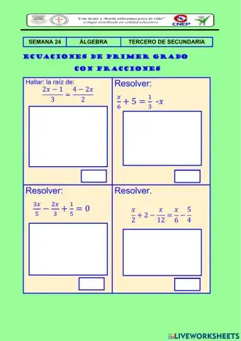 Ecuaciones lineales con fracciones