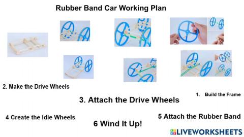 Rubber band car steps