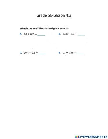 Add decimals to tenths place