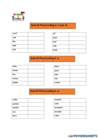 Plural Worksheet