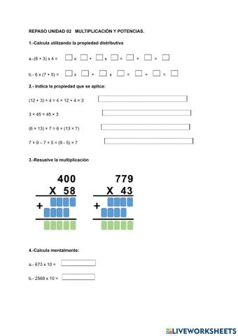 Multiplicación y potencias