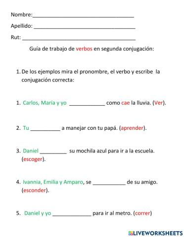 Conjugación de verbos