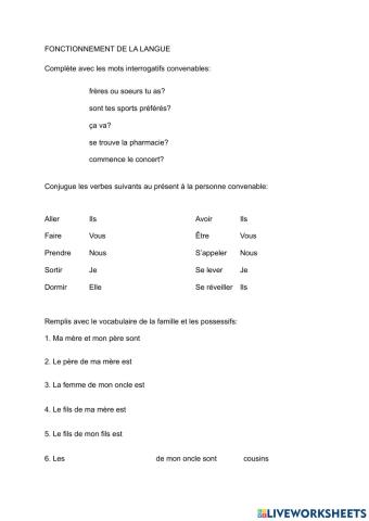 Grammaire et vocabulaire