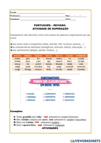 Atividade de Português- Revisão