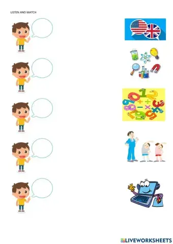 Subjects and days of the week