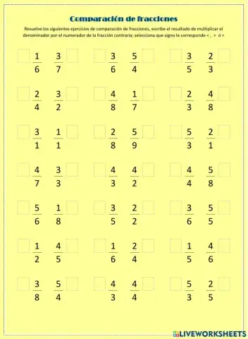 Comparación de fracciones